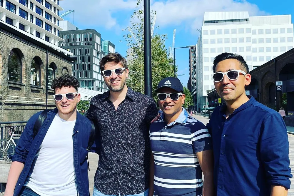 Four of the team on the street in King&rsquo;s Cross